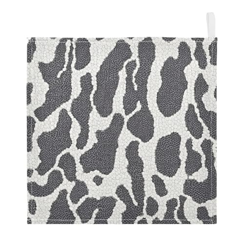 Washcloths Set Bathroom Kitchen Wash Cloths Face Towels Wipes Black White Reptile Skin Decorative 12x12 Inch 5 Pack - size: 5 pcs