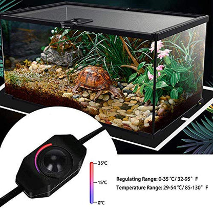 KABASI Reptile Heat Mats with Temperature Adjustment, 2nd-Gen 25W | Non-Adhesive Reptile Heating Pad, Waterproof Under Tank Terrarium Heating Mat for Tortoise Snakes, 16.5x8.7 inch