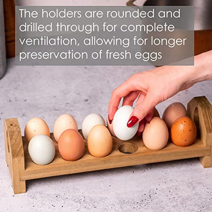 Farmhouse Stackable Wood Egg Holder - Fresh Egg Storage (2)
