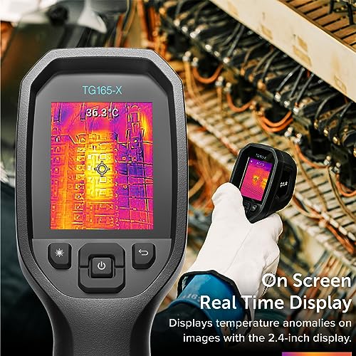 Flir TG165-X Thermal Imaging Camera with Bullseye Laser, Spot IR | 80x60 IR, -25 to 300C, spot thermometer, MSX, IP54, building/HVAC/electrical, strap, pouch - style: TG165-X
