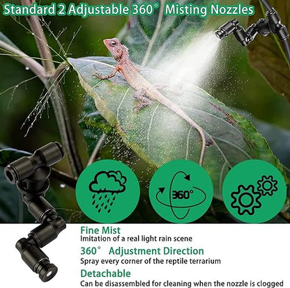 AYNEFY Reptile Fogger Mist Sprinklers,360°Adjustable Misting Nozzles Reptile Mister Nozzles Amphibians Cooling Misting Nozzles for Terrarium Rainforest Plants