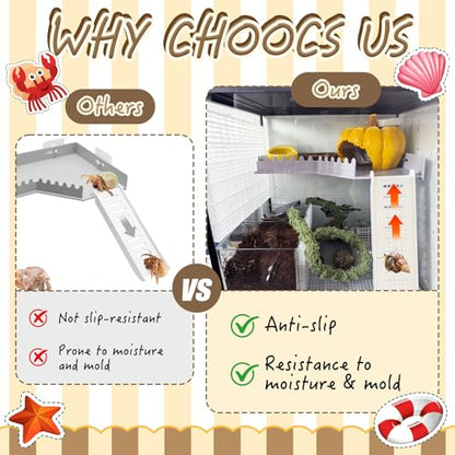 Hermit Crab L-Shaped Platform with Ladder Hermit Crab Climbing Toys, Habitat Tank Accessories, Reptile & Hamster Activity Platform - color: Gray