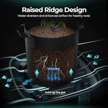 MARS HYDRO Drainage Trays 2-Pack Pot with Drainage Pipe for Grow Tent | Plant Trays Can Be Used As An Alternative Or To Extend The Mars Hydro Auto Drainage System for Indoor Growing - size: 2PC