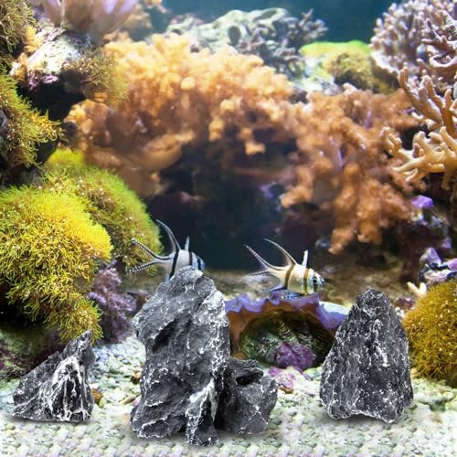 VOKOY 2.5lb Natural Seiryu Stones, Aquarium Rocks Decoration Aquascaping Stone Landscaping Model for Fish Tank Decor Terrariums Paludariums Reptile Enclosures Gardens, 2-6 inches