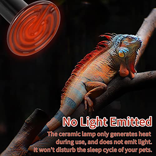 75W Ceramic Heat Emitter (2 Pack), Reptile Heat Lamp Bulbs, Ceramic Heater for Amphibian, Pet Brooder Coop, Chicken, Dog - size: 75*2