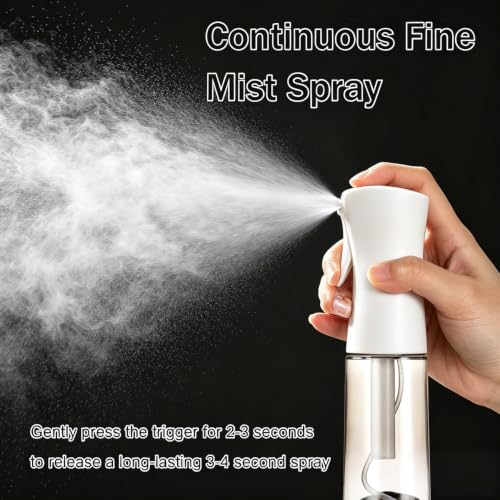 3 Pack Spray Bottles, 2-Pack Continuous Spray Bottles,Fine Water Mist Spray Bottles for Hair 6.8 OZ (200 ML) and 1oz 30ml Travel Spray Bottle Mister for Cleaning,Hairstyling,Plants,Barbers,White Black - color: White Black