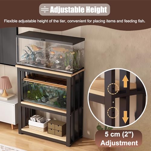 Sturdy Heavy Metal Fish Tank Stand & Reptile Cabinet, Insect Display Rack with Walnut Finish, 70x40 cm (27.5"x15.75") - Durable Floor-Standing Aquarium Furniture. - color: White, size: 70x40 cm (27 1/2 x 15 3/4")