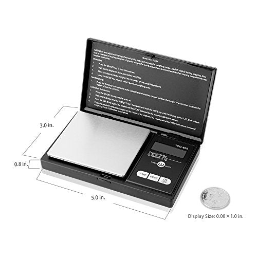 Digital Pocket Gram Scale 600g x 0.1g High Precision | Mini Grams Scale Weighs Kitchen Small Food, Coffee, Jewelry, Ounces, Grains, LCD Display, 304 Stainless Steel, Tare Function - size: 600g / 0.1g (Standard)