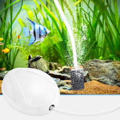 AQUANEAT Aquarium Air Pump for 20-210 Gallon Tank, Fish Air Bubbler, Hydroponic Oxygen Aerator with Stones, Airline Tubing, Check Valves - size: up to 20 Gallons