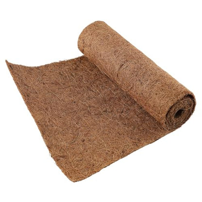 Natural Coconut Fiber Mat 20x100cm Cuttable Reptile Terrarium Liner Breathable Soil Cover for Hanging Baskets Vases Brown
