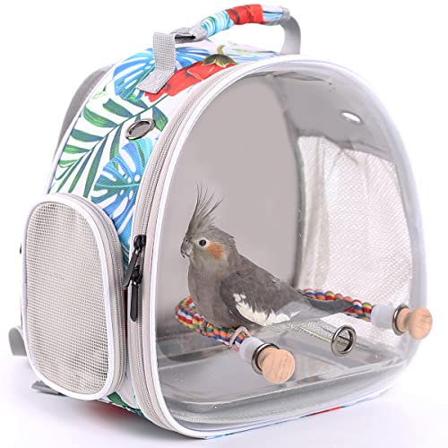 Bird Carrier Backpack with Rope Perch, Portable Bird Travel Carrier Backpack (Multi-Colored, Bird Carrier) - color: Multi-Colored