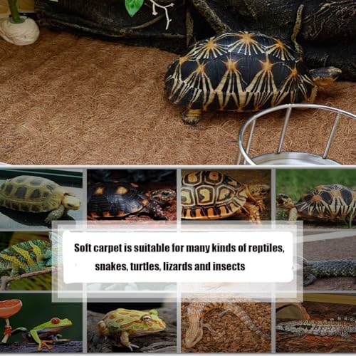 Hamiledyi Reptile Carpet 157" L x 16" W Natural Coconut Fiber Tortoise Carpet Mat for Pet Terrarium Liner Reptile Supplies for Lizard Snake Chameleon Turtle Bedding Bunny Rabbit Mat - size: 1 Pack/157 x 16 Inch