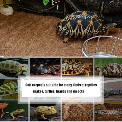 Hamiledyi Reptile Carpet 157" L x 16" W Natural Coconut Fiber Tortoise Carpet Mat for Pet Terrarium Liner Reptile Supplies for Lizard Snake Chameleon Turtle Bedding Bunny Rabbit Mat - size: 1 Pack/157 x 16 Inch