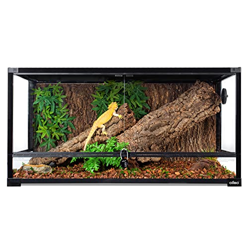Glass Reptile Terrarium, 40"x20"x20" Bearded Dragon Tank with One-Hand Opening Front Hinge Doors, Top and Front Ventilation, Reptile Habitat for Bearded Dragon Ball Python Snake Gecko Knock-Down - style: 40"x20"x20"(70 Gal)