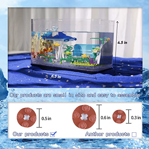 Bibilock Fish Tank Building Blocks Toy Sets,Creative Ideals Aquarium Building Blocks(Can add Water and Charge Light Effects), Best Choice for 6+ Boys, Girls or Adults - style: 517PCS