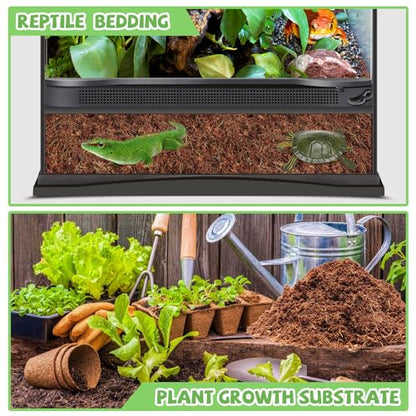 Riare 10 LB Natural Coconut Fiber Substrate, Coco Coir Reptile Substrate | Coconut Husk Reptile Bedding for Tortoises, Snakes, Geckos, Bearded Dragons & Hermit Crabs, Enclosures & Terrarium Setups - color: 1 Pack-10LBS
