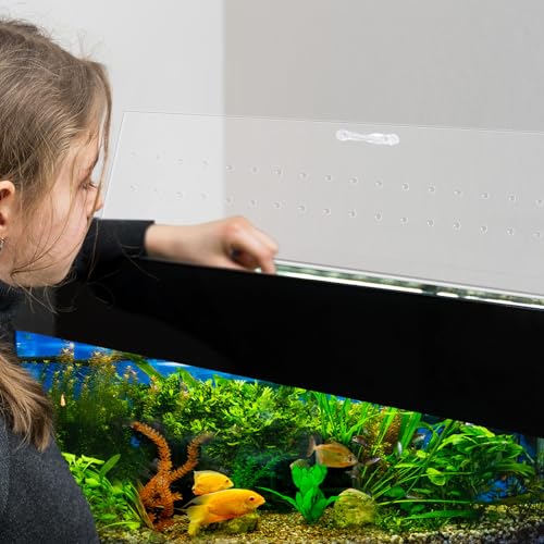 Sieral Aquarium Lids Polycarbonate Canopy 2 Pieces Set 16.87 x 16.87 x 0.12 Inch for 50/65/84 Gallon with Center Brace Aquariums Cover Fish Tank Lid with a Hook Knife, Clear - color: Clear, size: 36 x 18 Inch