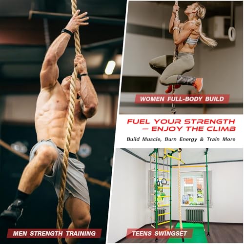 Climbing Rope Gym Workout - 10FT 15FT 20FT 25FT 30FT 35FT Heavy Duty Jute Thick Ropes for Adults Strength Training Outdoor Tree Swing Indoor Home Fitness Exercise - 1.5 Inch - size: 25FT