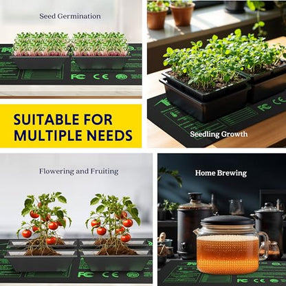 iPower 10"x20.75" Seedling Heat Mat with Built-in Temperature Controller, MET Certified Waterproof Plant Heating Pad, for Germination, Breeding, Brewing - size: 10" x 20.75", style: with Digital Controller