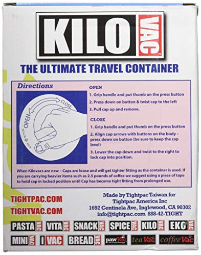 Tightpac America Tightvac Pawvac Sealed Pet Food and Treats Storage Container - color: White Paw, size: TV6