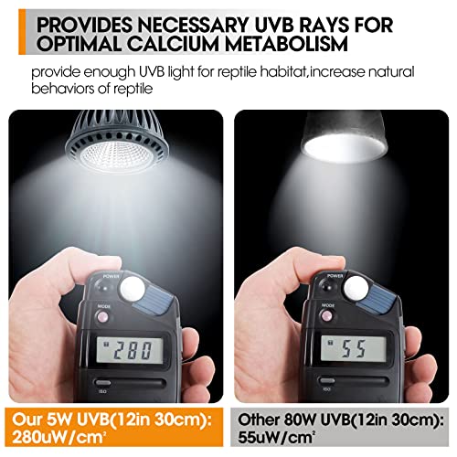 Premium High-Intensity UVB Reptile Light for Optimal Calcium Metabolism,5-Watt 10.0 Desert UVB Light Ideal for Desert-Dwelling Reptiles Bearded Dragons Tortoises - style: Desert 10.0 UVB