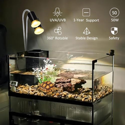 50W Uva Light Bulbs 4-Pack, Turtle Heat Lamp for Reptile | E26 Base Fit for Reptiles and Amphibian Tanks, Terrariums and Cages, Works with Various Lamp Fixtures