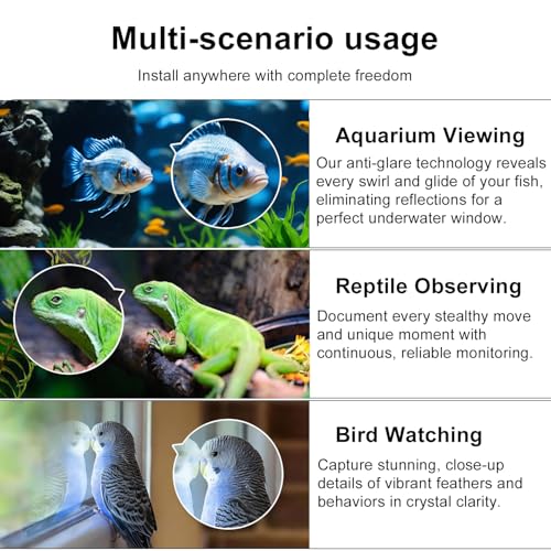 Aquarium Camera, 2K HD Fish Tank Camera with Night Vision, Window Cameras with Motion Alerts, 24/7 Event Recording, for Reptile Terrarium & Pet Monitoring