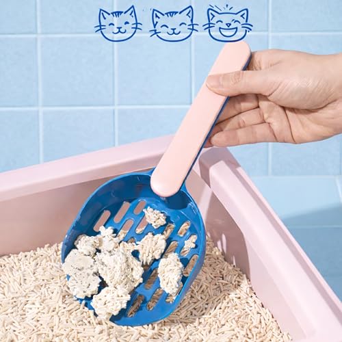 Cat Litter Scoop Sifter, Lightweight & Durable Scooper – Compact Modern Colorful Design for Clumping, Pellet & Clay Litter