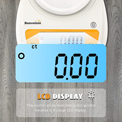 Digital Lab Scale 600g x 0.01g Precision Electronic Scale LCD Display Analytical Balance Jewelry Scale Scientific Scale 0.01g Accuracy - color: White