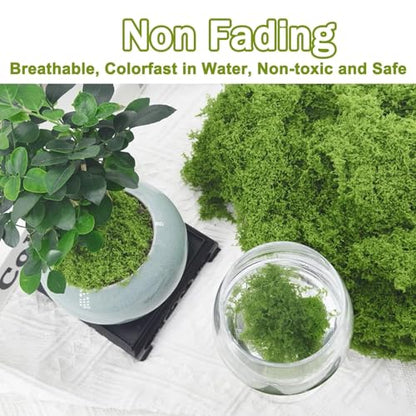 Artificial Moss 17.63oz – Fake Green Moss for Crafts, Potted Plants, Fairy Garden Decor, DIY Table Centerpieces, Wedding Party Decoration