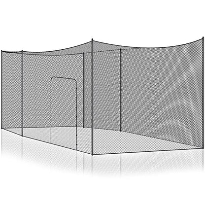 Syhood Baseball Batting Cage Net for Backyard NET ONLY | 55'L/35'L/20'L/10'L Cricket Golf and Softball Cage,Backyard, Indoor and Outdoor Garage Training for Portable PE Hitting Net - size: 35 x 10 x 10 ft
