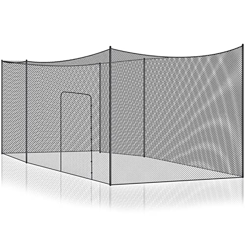 Syhood Baseball Batting Cage Net for Backyard NET ONLY | 55'L/35'L/20'L/10'L Cricket Golf and Softball Cage,Backyard, Indoor and Outdoor Garage Training for Portable PE Hitting Net - size: 55 x 12 x 12 ft