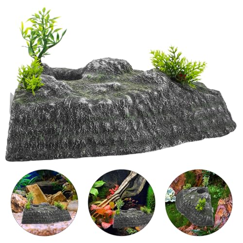 Turtle Basking Platform Floating Dock Reptile Climbing Ramp with Hideout for Turtle Habitat Aquarium Decor Tortoise Resting Terrace Suitable for Aquatic Reptiles