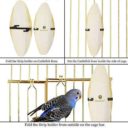 SunGrow 4 Pack Large 6-inch Cuttlefish Bones for Cockatiels, Turtles, Shrimp, Calcium for Beak Trimming, Cuddle Bone for Sharp Beaks, Calcium Block Stone for Egg-Laying Birds