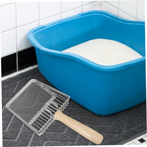 VANZACK Cat Litter Scoop Integrated Shovel with Wooden Handle Durable Pet Litter Sifter for Easy Cleanup of Cat Waste and Reptile Excrement