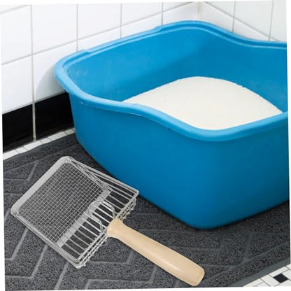 VANZACK Cat Litter Scoop Integrated Shovel with Wooden Handle Durable Pet Litter Sifter for Easy Cleanup of Cat Waste and Reptile Excrement