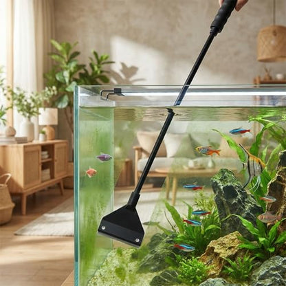 Deluxe Aquarium Algae Scraper and Glass Cleaner, Fish Tank Cleaner, Aquarium Glass Scraper with 5 Stainless Steel Spare Blades (19 Inch) - size: 19 Inch