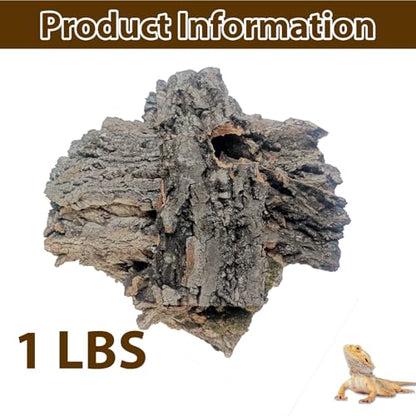 Reptiles Cork Bark Bits Substrate,1 LB Terrarium Bark Bedding Bulk for Geckos Snake Isopods Bearded Dragon Spiders Lizard Tarantula Hermit Crabs - size: 【1.0 LB】