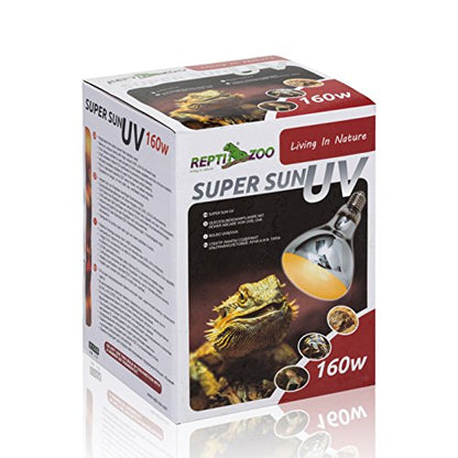 REPTI ZOO 160W Reptile Heat Lamp Full Spectrum UVA UVB Reptile Sun Lamp Self-Ballasted Vapor Basking Spot Lamp/Bulb/Light for Reptile and Amphibian - style: 160W