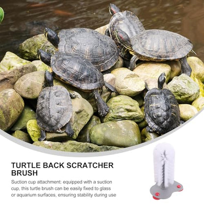 CALLARON Turtle Brush with Suction Cup for Effective Cleaning of Turtle Shells and Small Cups Abs Material for Reptile Tank Accessories