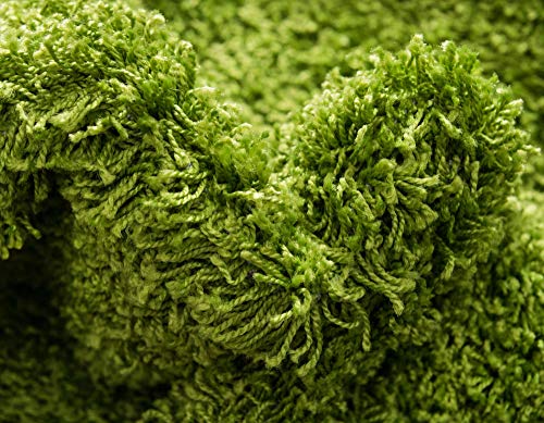 Unique Loom Solid Shag Collection Area Rug (2' x 6' 5" Runner, Grass Green) - color: Grass Green, size: 2' x 6'5" (Runner)