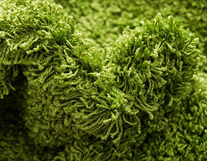 Unique Loom Solid Shag Collection Area Rug (2' x 6' 5" Runner, Grass Green) - color: Grass Green, size: 2' x 6'5" (Runner)