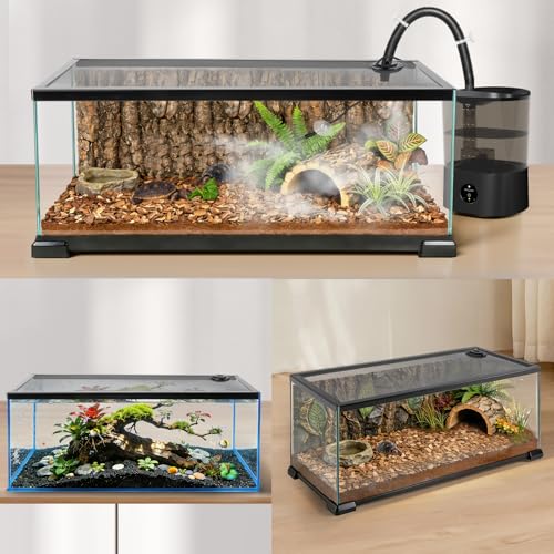 REPTI ZOO Terrarium Screen Cover with Cable Control for Reptile & Aquarium Tank, 30x12 inch Durable Steel Frame & Mesh Top for Reptile & Turtle & Fish Tank - size: 30x12 inch