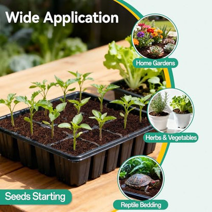 Coco Coir Pellets, 50 Pcs 50mm Seed Starter Soil Pods for Planting | Low EC & pH Balanced, Organic Coconut Coir Potting Soil for Indoor Outdoor Plants Herbs Houseplants Bonsai Vegetables Flowers - size: 50mm