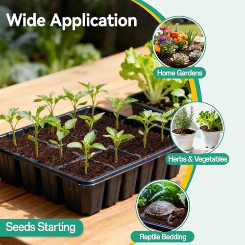 Coco Coir Pellets, 50 Pcs 40mm Seed Starter Soil Pods for Planting | Low EC & pH Balanced, Organic Coconut Coir Potting Soil for Indoor Outdoor Plants Herbs Houseplants Bonsai Vegetables Flowers - size: 40mm