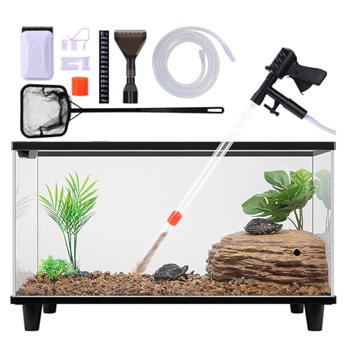 Fish Tank Cleaner Kit, Gravel Vacuum for Aquarium, Aquarium Vacuum Cleaner | Fish Tank Aquarium Vacuum Gravel Cleaner, Aquarium Siphon with Magnetic Fish Tank Glass Cleaner, Aquarium Cleaning Tools