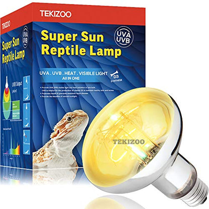 UVA UVB Sun Lamp High Intensity Self-Ballasted Heat Basking Lamp/Light/Bulb for Reptile and Amphibian (125W)