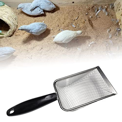 Reptile Stainless Steel Sand Scoops Metal Shovel Sifter Fine Mesh Terrarium Substrate Cleaner Corner Sifter Cleaner