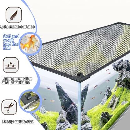 DIY Magnetic Fish Aquarium Anti-Jumping net Cover, Mesh Lid Prevents Fish Jumping and Reptile Escapes, Reptiles from Jumping Out - size: 40x23cm/15.75x9.06"