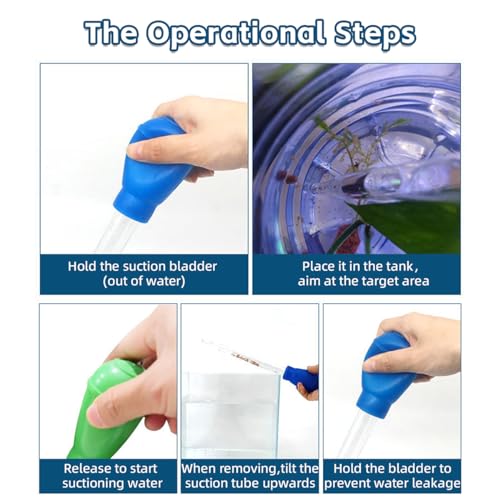 Turtle Tank Water Changer Manual Dropper, Aquarium Clean Pipette, Fish Bowl Waste Remover, Poop Cleaner, Medicine Food Feeder - 11in & 17.7in Droppers, 500ml Waste Collection Cup Kit (Green) - color: Green